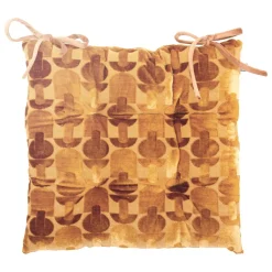 Coussin de chaise carré velours (38 x 38 cm) Luna Jaune ocre