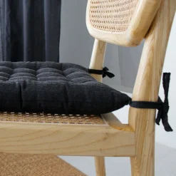 Coussin de chaise carré (38 x 38 cm) Bombay Gris anthracite