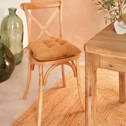 Coussin de chaise carré (38 x 38 cm) Clem Cannelle
