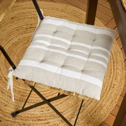 Coussin de chaise extérieur carré (38 x 38 cm) Nautira Ecru