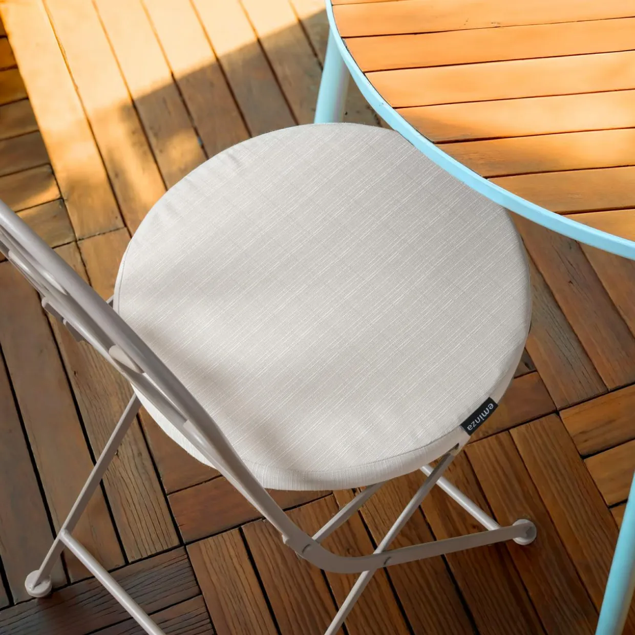 Coussin de chaise extérieur rond (40 cm) Sunset Ecru