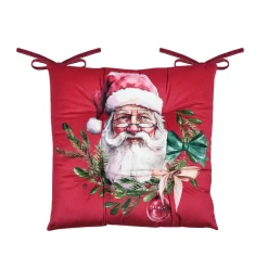 Coussin de chaise Noël carré velours (38 x 38 cm) Harold Rouge