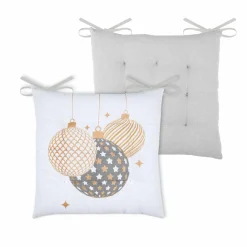Coussin de chaise Noël carré (38 x 38 cm) Sibérie Blanc