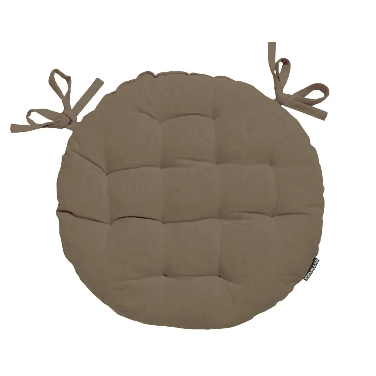 Coussin de chaise rond coton (40 cm) Pixel Taupe