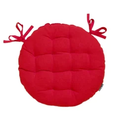 Coussin de chaise rond coton (40 cm) Pixel Rouge