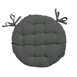 Coussin de chaise rond coton (40 cm) Pixel Gris anthracite