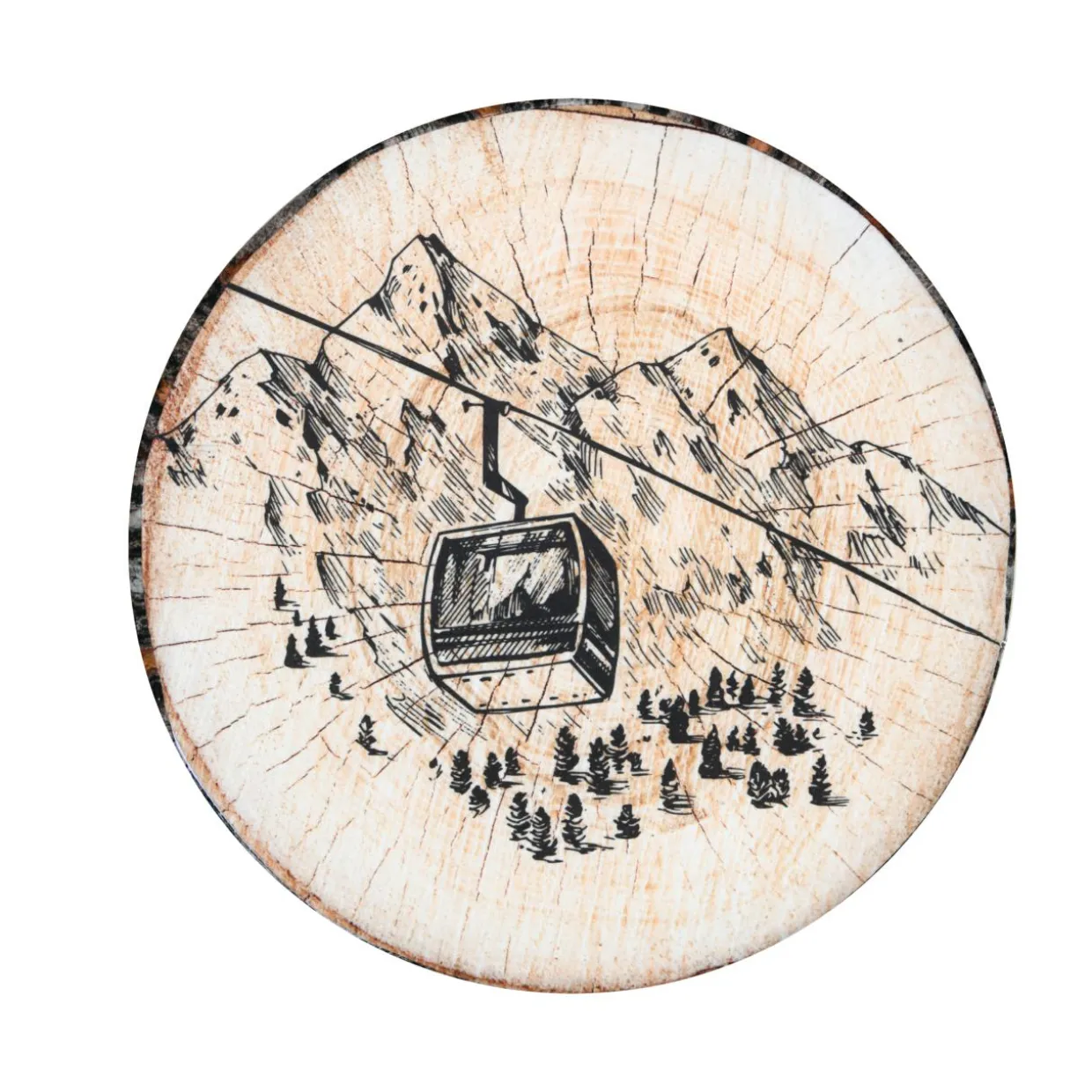 Coussin de chaise rond (38 x 38 cm) Tignes Marron