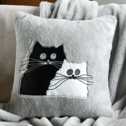 Coussin de Noël carré (45 cm) Douillet Gris