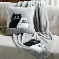 Coussin de Noël carré (45 cm) Douillet Gris