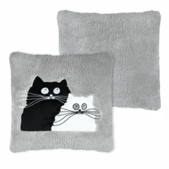 Coussin de Noël carré (45 cm) Douillet Gris