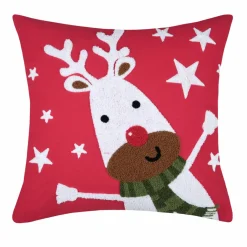 Coussin de Noël carré (45 cm) Falala Renne Rouge