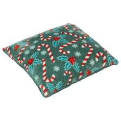 Coussin de Noël carré (40 cm) Houx et sucre d'orge