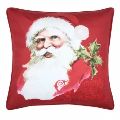 Coussin de Noël carré (40 cm) Oswald velours Rouge