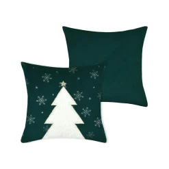 Coussin de Noël carré velours (45 x 45 cm) Harold Vert sapin