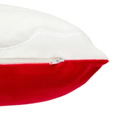 Coussin de Noël carré (40 x 40 cm) Joyeux Papa Noël Blanc et rouge