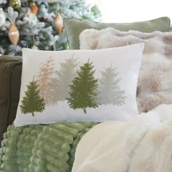 Coussin de Noël rectangulaire (30 x 50 cm) Forêt de sapins