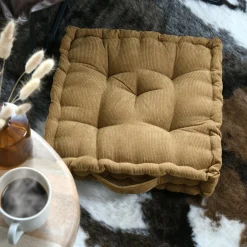 Coussin de sol carré velours (45 x 45 cm) Dandy Camel