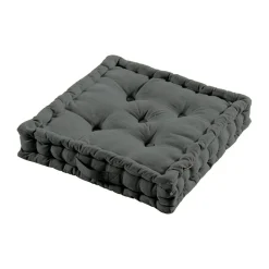 Coussin de sol coton (50 x 50 cm) Pixel Gris anthracite