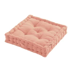 Coussin de sol coton (50 x 50 cm) Pixel Rose pêche