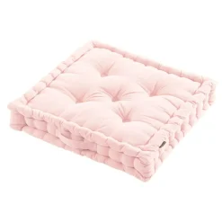 Coussin de sol coton (60 x 60 cm) Pixel Rose poudré