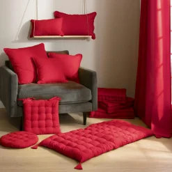Coussin de sol coton (60 x 60 cm) Pixel Rouge