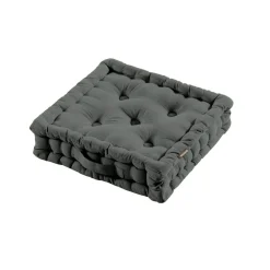 Coussin de sol coton (40 x 40 cm) Pixel Gris anthracite