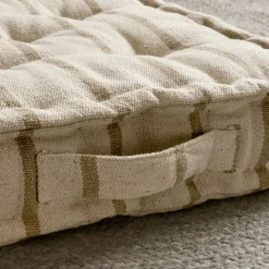 Coussin de sol extérieur toile de coton (45 x 45 cm) Ocealys Beige