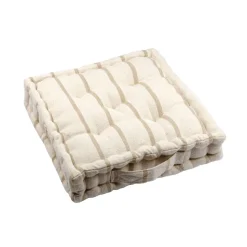 Coussin de sol extérieur toile de coton (45 x 45 cm) Ocealys Beige