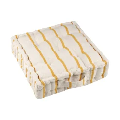 Coussin de sol extérieur toile de coton (45 x 45 cm) Ocealys Jaune moutarde