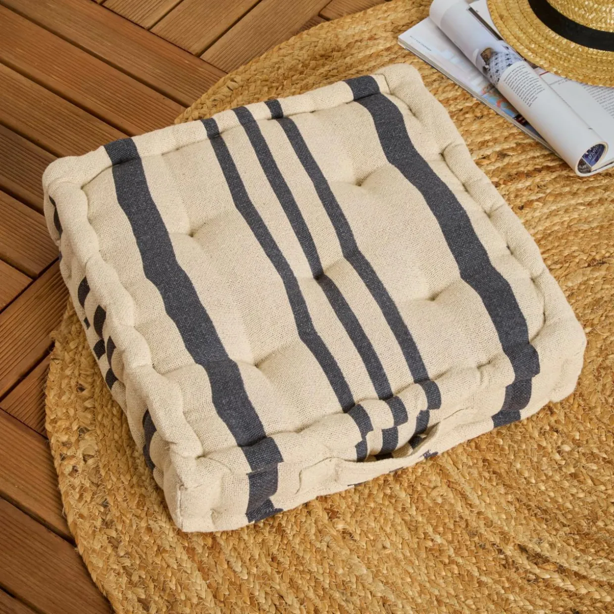 Coussin de sol extérieur (45 x H10 cm) Nautira Gris ardoise