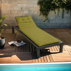 Coussin de transat capitonné (180 x 60 cm) Sunset Vert olive