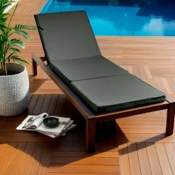Coussin de transat déhoussable (190 x 60 cm) Sunset Gris anthracite