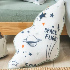 Coussin enfant nuage coton (60 x 30 cm) Galaxie Blanc