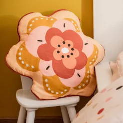 Coussin enfant rond coton (47 x 45 cm) Barbotine Multicolore