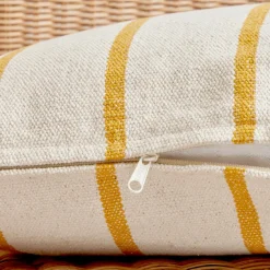 Coussin extérieur carré toile de coton (50 x 50 cm) Ocealys Jaune moutarde