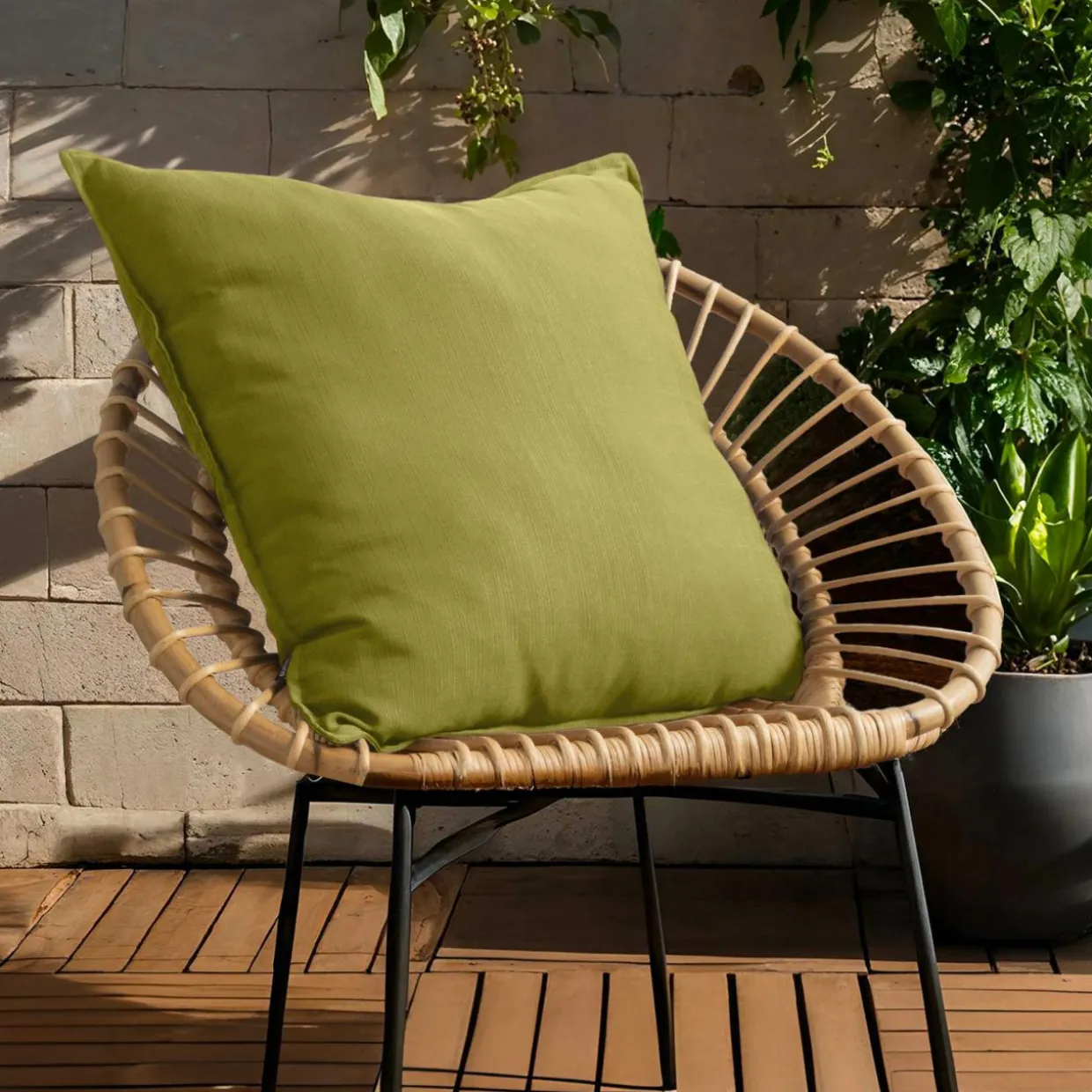 Coussin extérieur carré (60 x 60 cm) Sunset Vert olive