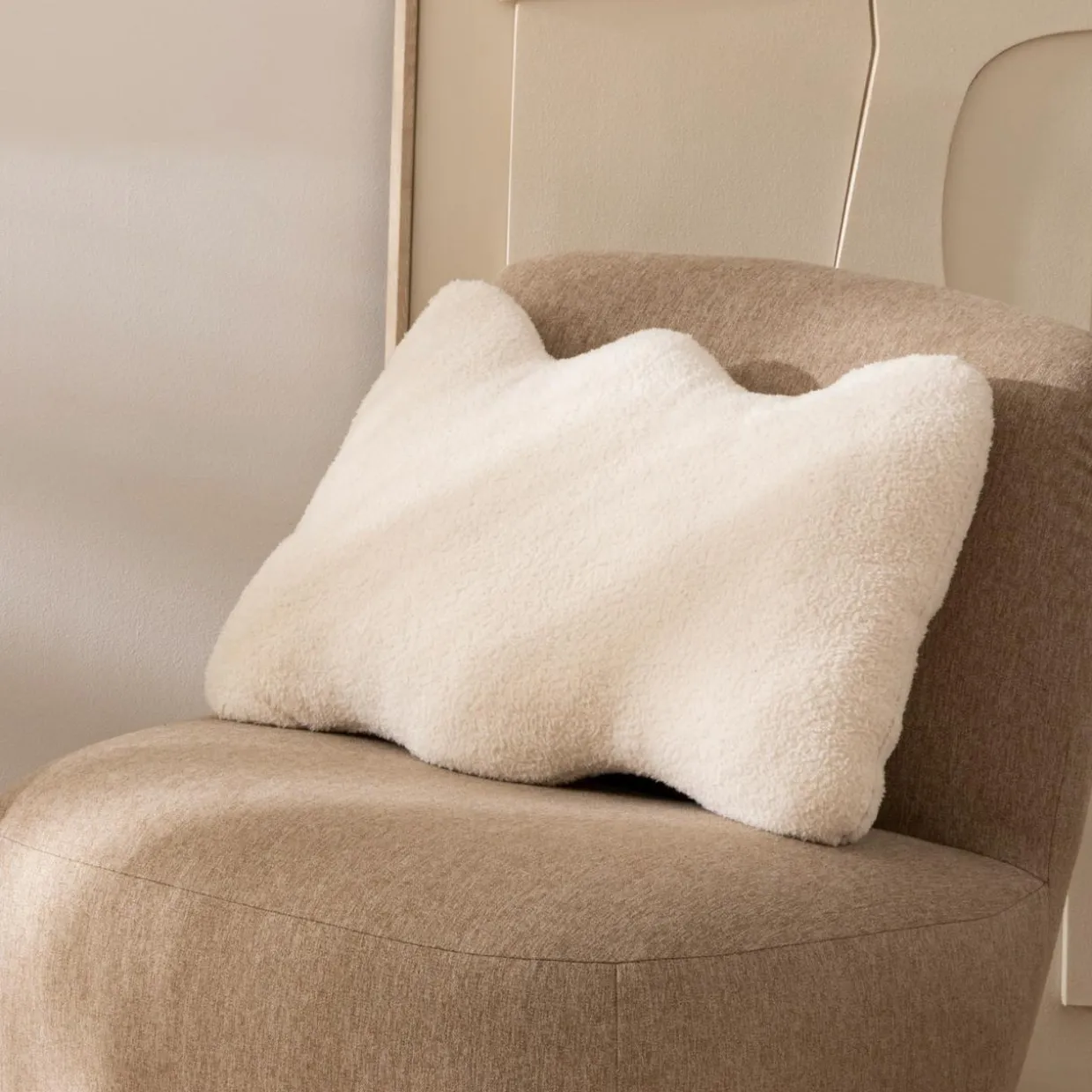 Coussin rectangulaire bouclette (35 x 48 cm) Bliss Blanc