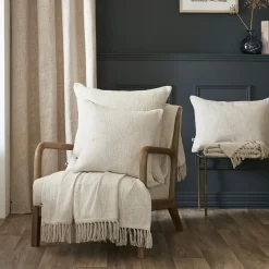 Coussin rectangulaire coton (40 x 60 cm) Sixtine Beige
