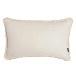 Coussin rectangulaire coton (40 x 60 cm) Pixel franges Beige