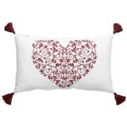Coussin rectangulaire coton (30 x 50 cm) Megeve Rouge