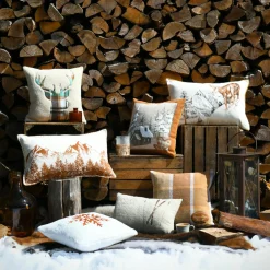 Coussin rectangulaire coton (35 x 60 cm) Wildforest Camel