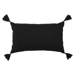 Coussin rectangulaire coton et jute (30 x 50 cm) Nama Noir