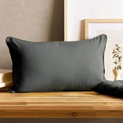 Coussin rectangulaire coton (30 x 50 cm) Pixel Gris anthracite