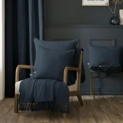 Coussin rectangulaire coton (40 x 60 cm) Sixtine Bleu nuit
