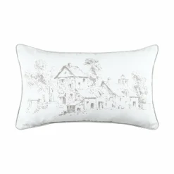 Coussin rectangulaire coton (50 cm) Sophie Ecru