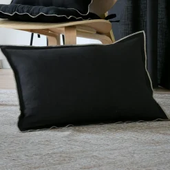 Coussin rectangulaire coton (40 x 60 cm) Helios Noir