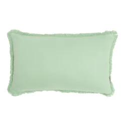 Coussin rectangulaire coton (40 x 60 cm) Pixel franges Vert menthe