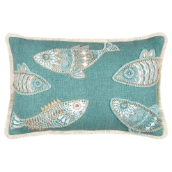 Coussin rectangulaire coton (35 x 50 cm) Barbade Vert céladon