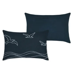 Coussin rectangulaire coton (40 x 60 cm) Bordemer Bleu jeans