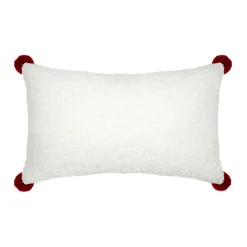 Coussin rectangulaire effet fausse fourrure (30 x 50 cm) Bessey Rouge